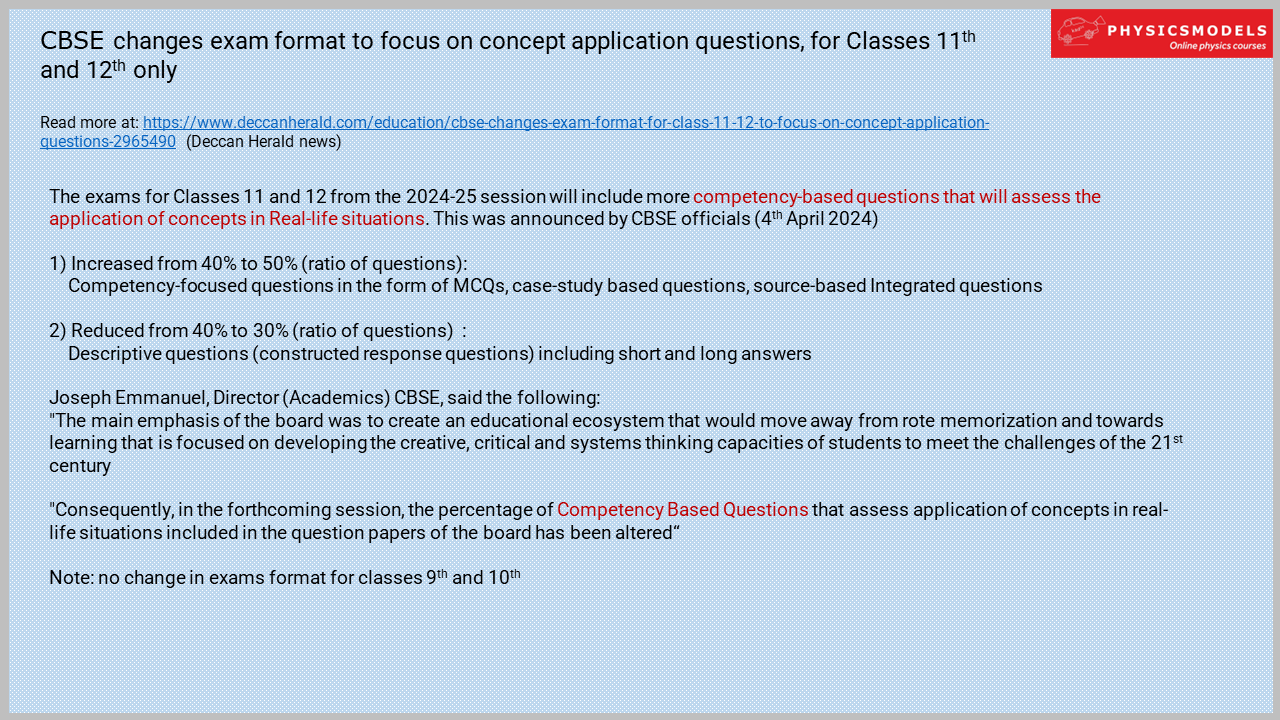 CBSE decides for CONCEPT based QUESTIONS (session 2024-25)